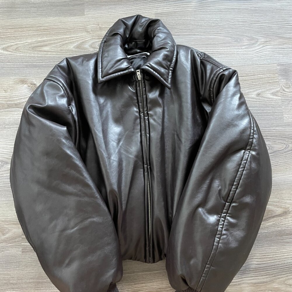 Acne Studios Coated Brown Bomber Jacket - Picture 3 of 7